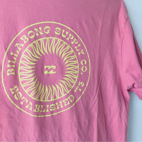 Billabong • Graphic Logo Tee in Pink/Yellow - Picture 7 of 8
